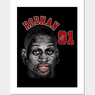 Dennis Rodman Bulls 91 Vintage Posters and Art